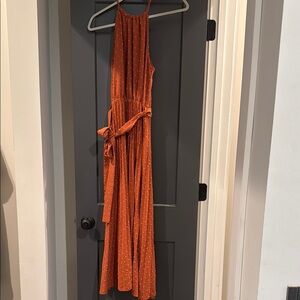 Orange Sleeveless Maxi Dress